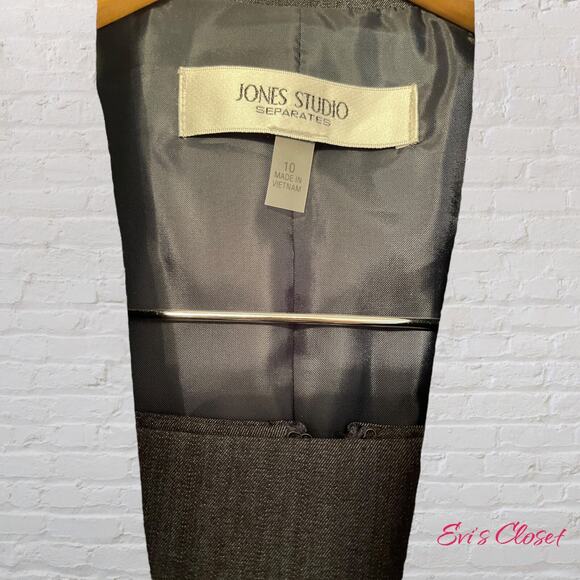Jones Studio Separate Women's Suit 3 Pc Pants Skirt Straight 1 Button Jacket 10 - Picture 2 of 5
